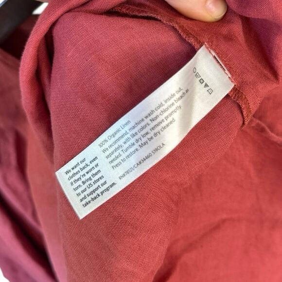 EILEEN FISHER Organic Handkerchief Linen Box-Top Size XL Red Flame Lagenlook EUC - Picture 7 of 10